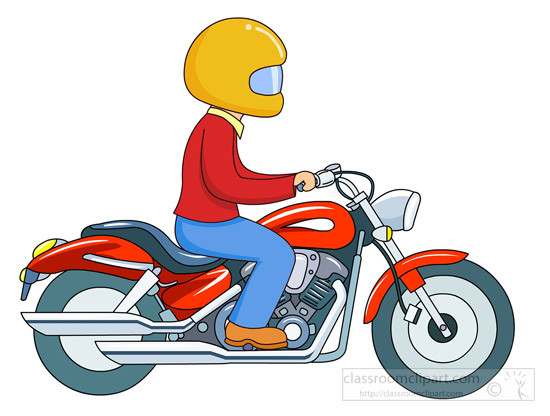 man riding a motorcycle clipart