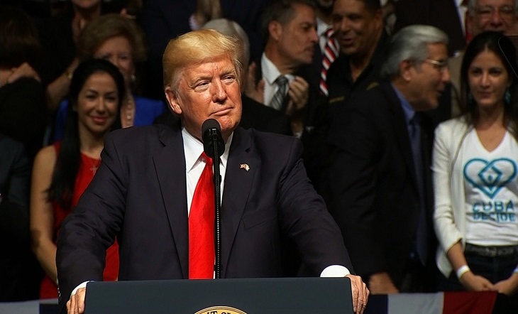 President Donald Trump Friday charted his own course for more confrontational relations with the Castro-led government in Cuba with a speech in Miami on June 16, 2017.